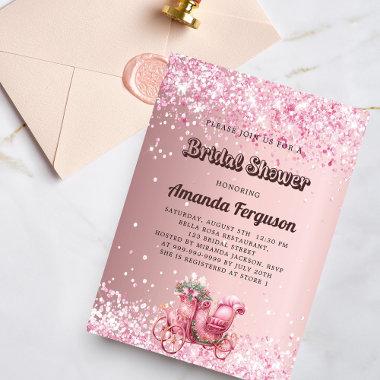 Bridal Shower pink carriage luxury Invitations