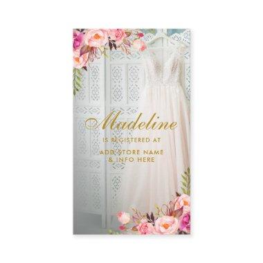 Pink Floral Gold Registry Insert