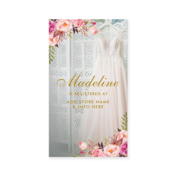 Pink Floral Gold Registry Insert