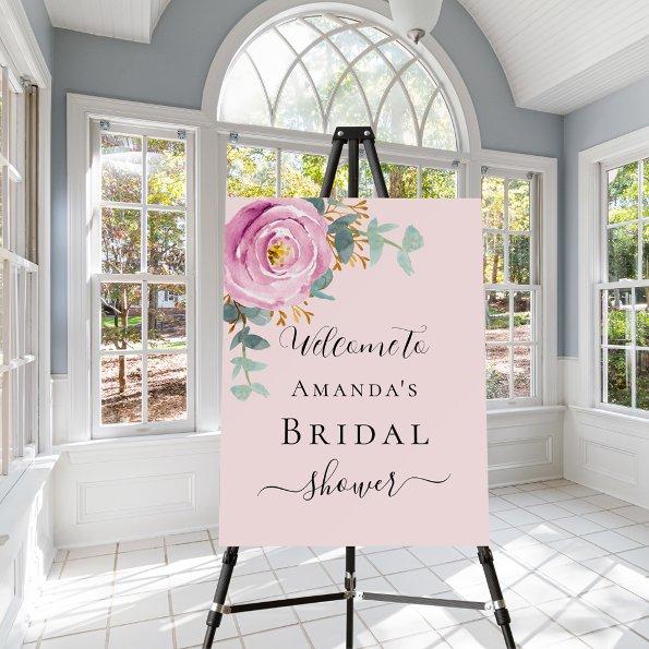 pink floral greenery welcome Foam Board