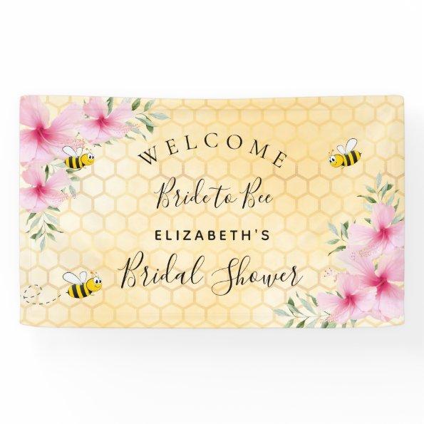 pink florals honeycomb bride to bee Banner