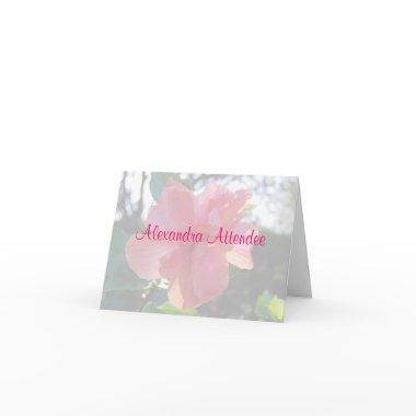 Bridal Shower Pink Flower Place Setting Name Tags Invitations