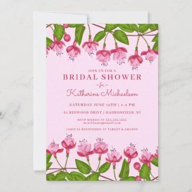 BRIDAL SHOWER | Pink Fuschia Flowers Invitations