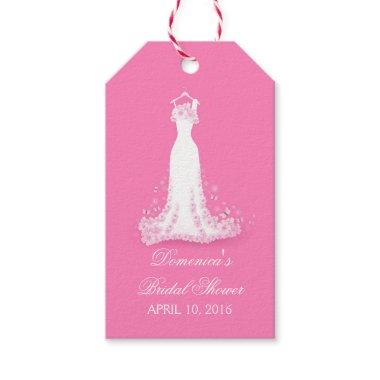 Bridal Shower Pink - Fuschia Wedding Gown Gift Tags