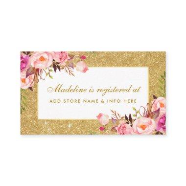 Pink Gold Glitter Registry Insert