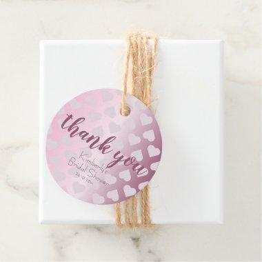 Bridal Shower Pink Hearts Thank you Favor Tags