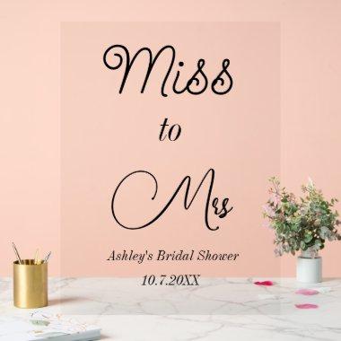 Pink Miss to Mrs Sign Foam Boards