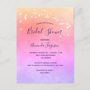 Bridal Shower pink purple invitation PostInvitations