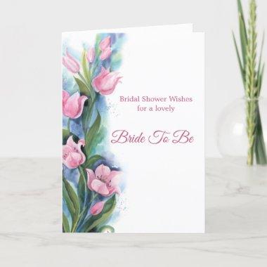 Bridal Shower Pink Tulips Floral Invitations