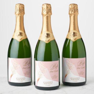 Bridal Shower Pop the Cork Rose Quartz Sparkling Wine Label
