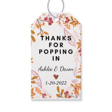 Bridal Shower Popcorn Favor Wedding Gift Tags