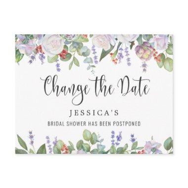 Bridal Shower Postponed Date Elegant Blush Roses PostInvitations