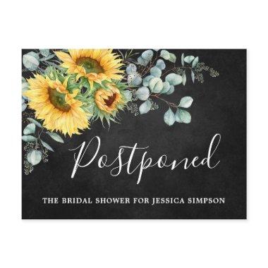 Bridal Shower Postponed Date Sunflowers Eucalyptus PostInvitations