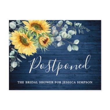 Bridal Shower Postponed Date Sunflowers Eucalyptus PostInvitations