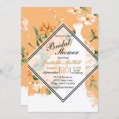 Bridal Shower - Pretty Orange Roses Invitations