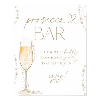 Prosecco Bar Sign, Pearls & Prosecco Poster