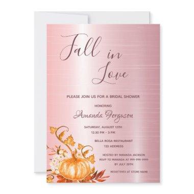 Bridal Shower pumpkin fall love blush pink Invitations