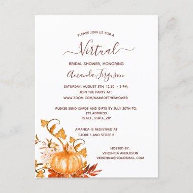 Bridal Shower pumpkin fall virtual invitation PostInvitations