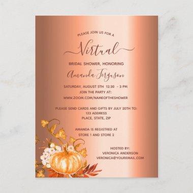Bridal Shower pumpkin fall virtual invitation PostInvitations