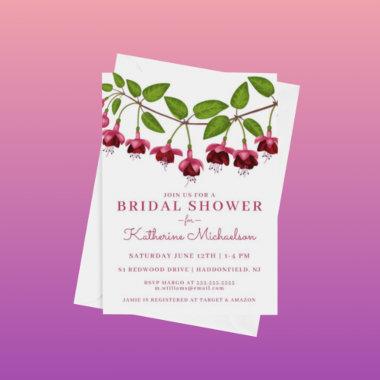 BRIDAL SHOWER | Purple Fuschia Flowers Invitations