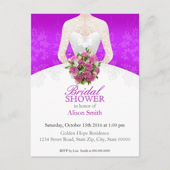 Bridal Shower purple Invitations
