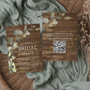 QR Code Rustic Wood  Flyer