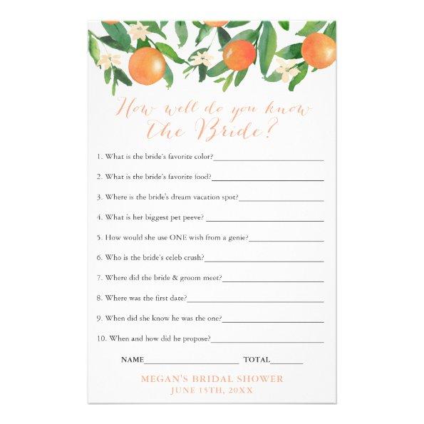 Bridal Shower Quiz Game Invitations, Who Knows Her Best? Flyer
