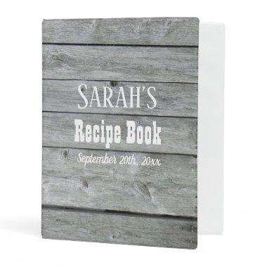 Bridal Shower Recipe Book Country Rustic Wood Barn Mini Binder