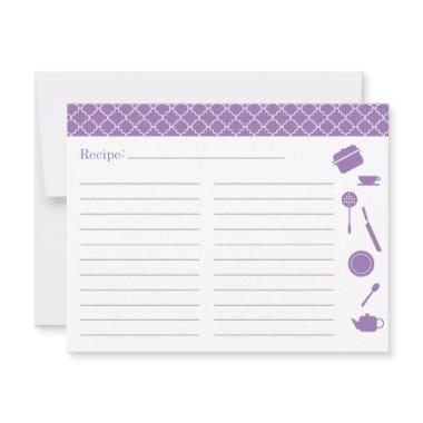 Bridal Shower Recipe Invitations - Purple