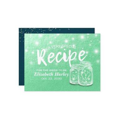 Recipe Couple Mason Jars Green Gold Invitation Post