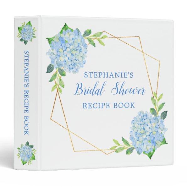 Bridal Shower Recipe Hydrangea Geometric 3 Ring Binder