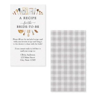 Bridal Shower Recipe Request Enclosure Invitations