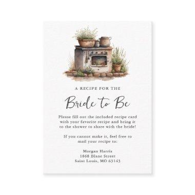 Bridal Shower Recipe Request Enclosure Invitations