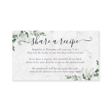 Bridal Shower Recipe Request | Eucalyptus Enclosu Enclosure Invitations