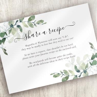 Bridal Shower Recipe Request | Eucalyptus Enclosure Invitations