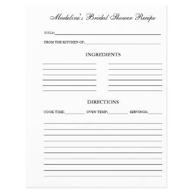 Recipe Sheet for Binders