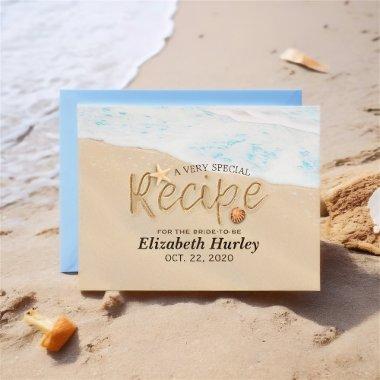 Bridal Shower Recipe Summer Sandy Beach Starfish Invitation PostInvitations