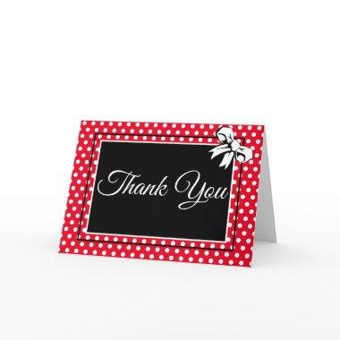 Red and White Polka Dots and Bows Thank You