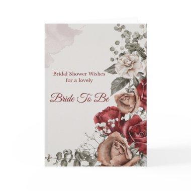 Bridal Shower Red Bronze Roses Floral Invitations