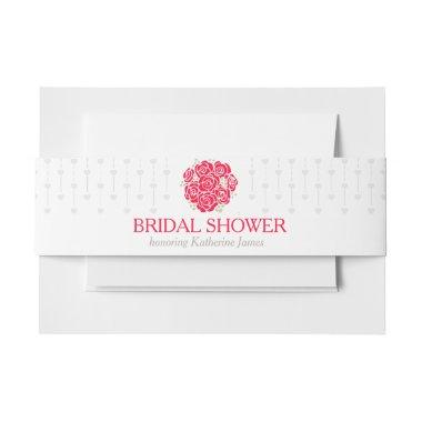 Bridal shower red roses grey heart belly band