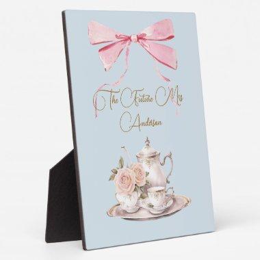 Regency Tea Party Pink Ribbon Plaque