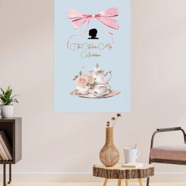 Regency Tea Party Silhouette Ribbon Poster