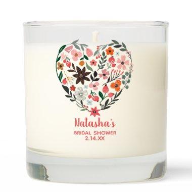 Bridal Shower | Romantic, Whimsical Flowers Heart Scented Candle