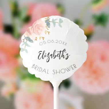Bridal Shower rose gold blush flowers eucalyptus Balloon