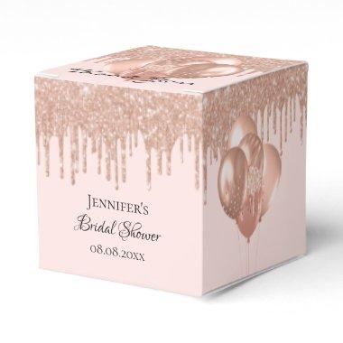 Bridal Shower rose gold blush glitter balloons Favor Boxes