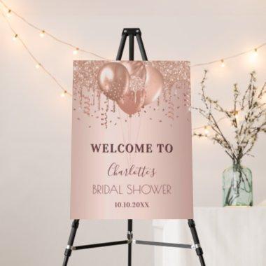 Bridal Shower rose gold blush glitter welcome Foam Board