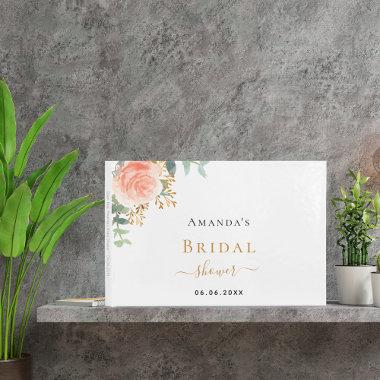 Bridal Shower rose gold blush pink eucalyptus name Guest Book