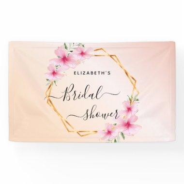 Bridal Shower rose gold blush pink florals Banner