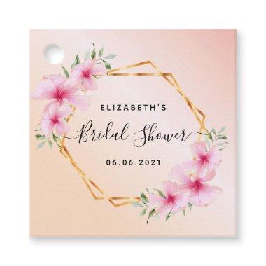 Bridal Shower rose gold blush pink florals Favor Tags