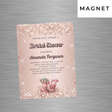 Bridal Shower rose gold carriage luxury Magnetic Invitations
